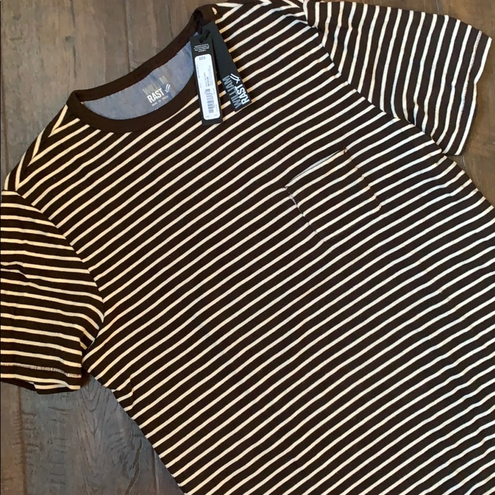 William Rast men’s brown short sleeve shirt